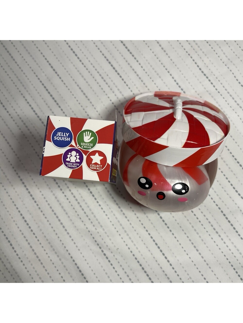 FunDoh Christmas Dumpling Squishy RARE PEPPERMINT SWIRL - NEW Color Confirmed